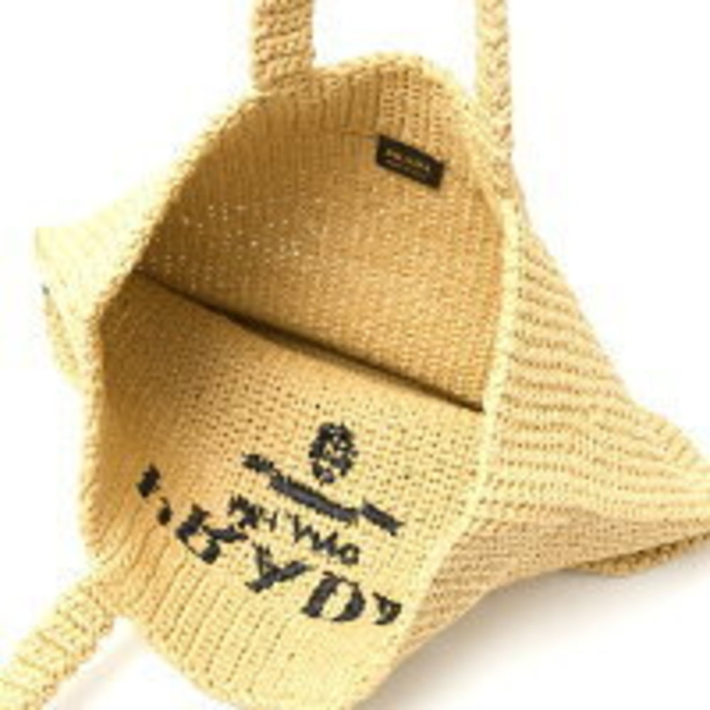 Prada Raffia Tote Bag Beige Black Triangle - Picture 6 of 7